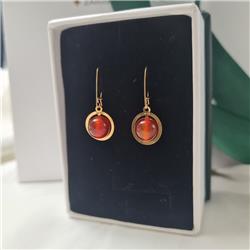 Gold-agate-earrings