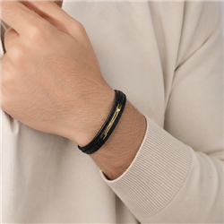 Infinite-Laser-Gold-Leather-Bracelet