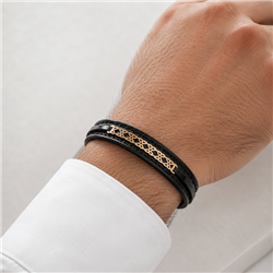 gift-mens-gold-leather-bracelet