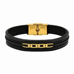 chain-gold-leather-bracelet