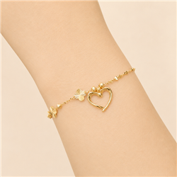 Gold-heart-bracelet-with-sequin-chain