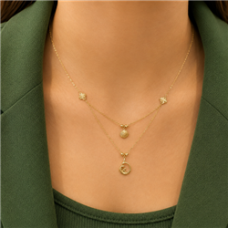 Sea Wave Shell Gold Necklace0