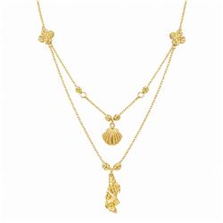 Gold shell fish necklace