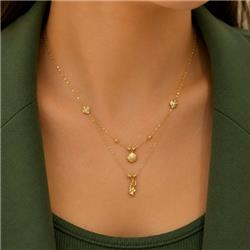 Gold shell fish necklace00