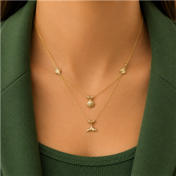 Gold necklace with whale tail shell5