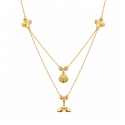 Gold necklace with whale tail shell