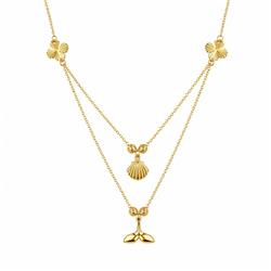 Gold necklace with whale tail shell