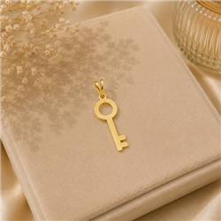 Gold circle key pendant5
