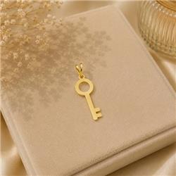 Gold circle key pendant5
