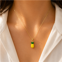 Fruit-gold-pendant-Pineapple-