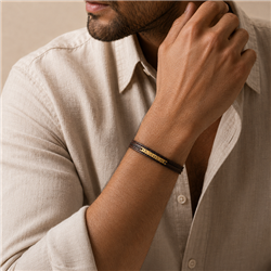 Cuneiform-leather-bracelet-model