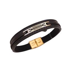 Gold-leather-bracelet
