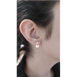 Cat-design-gold-stud-earrings