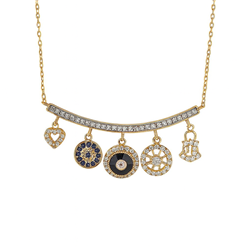 گردنبند شرابه ای نگین دار 