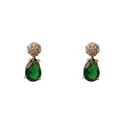 Teardrop-and-Flower-Stud-Earrings