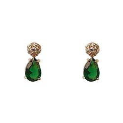 Teardrop-and-Flower-Stud-Earrings