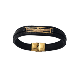 Gold-leather-bracelet