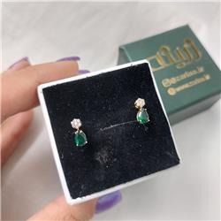 Teardrop-and-Flower-Stud-Earrings
