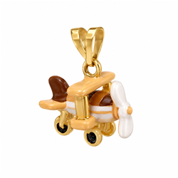 Airplane-gold-pendant