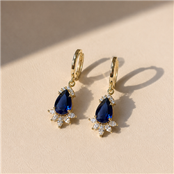 Blue-Teardrop-Earrings