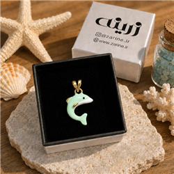 Dolphin-gold-pendant-green