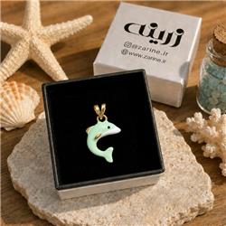 Dolphin-gold-pendant-green