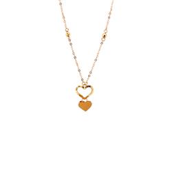 Double-Heart-Necklace-with-Flamingo-Chain