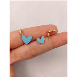 Enamel-heart-gold-set