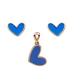 Enamel-heart-gold-set