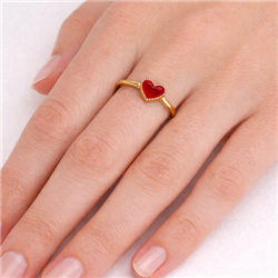 Enamel-heart-ring