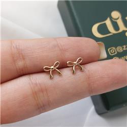 Gold-bow-earrings
