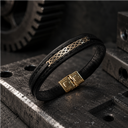 Gold-bracelet-with-leather