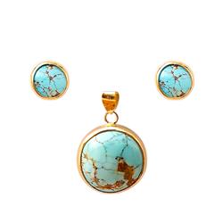 Natural-turquoise-gold-half-set