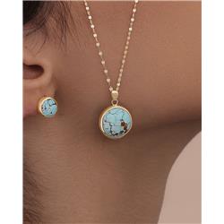 Natural-turquoise-gold-half-set
