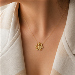 Octopus gold pendant-1