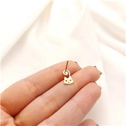 Cat-design-gold-stud-earrings