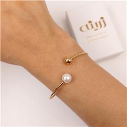Pearl-ball-bangle-bracelet