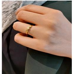 Three-triangle--gold--ring