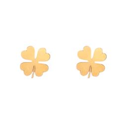 Gold-stud-earrings-with-clover-design