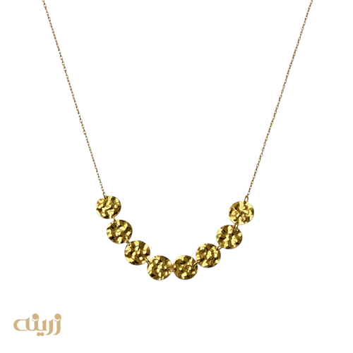 گردنبند طلا سکه ای چکش خور با زنجیر فلامینگو