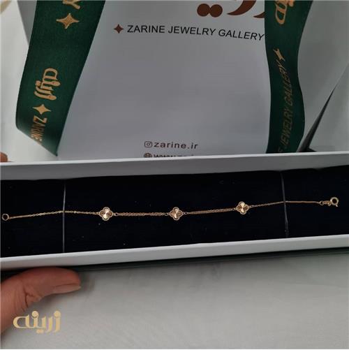 دستبند طلا ونکلیف تراش سه گل 