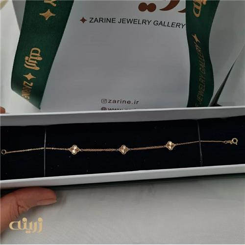 دستبند طلا ونکلیف تراش سه گل 