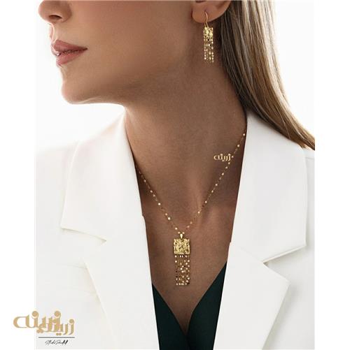 گوشواره طلا عصایی چکش خور شرابه ای 