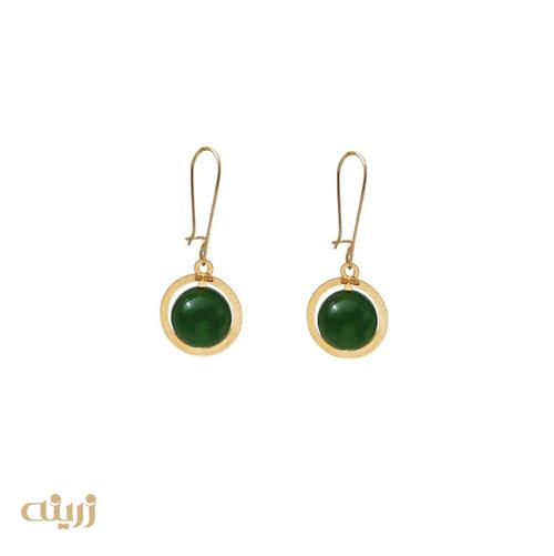 گوشواره طلا عصایی یشم کادویی