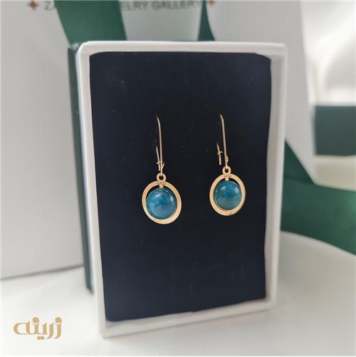 گوشواره طلا عصایی آپاتیت کادویی