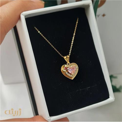 آویز طلا قلب پاپیون دار کادویی