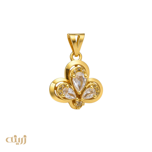 آویز طلا گل سه پر کادویی 