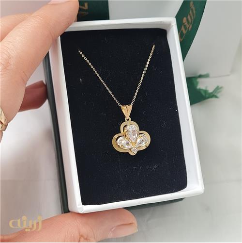 آویز طلا گل سه پر کادویی 