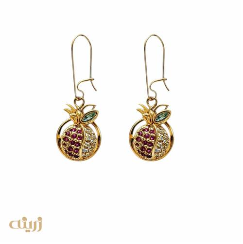 گوشواره انار برگ دار کادویی