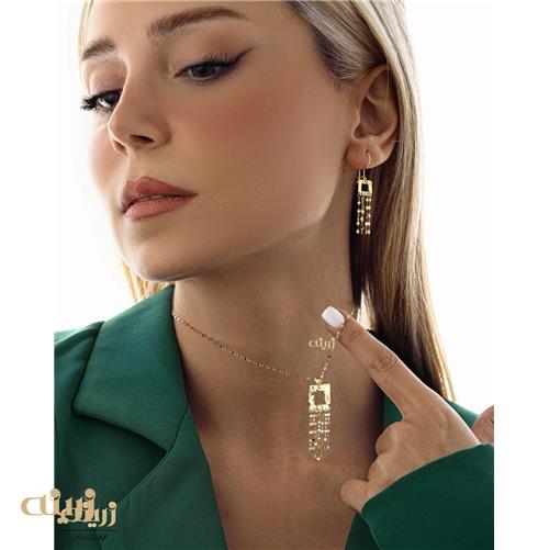 آویز طلا چکش خور شرابه ای 